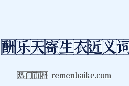酬乐天寄生衣近义词是什么意思的图片